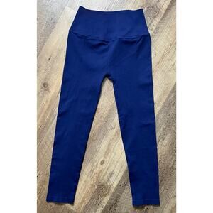 Nux Active Ribbed Moderate Compression Leggings Navy Blue Stretchy Sz Med NWOT